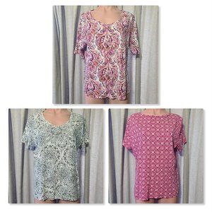 Three (3) NWOT Croft & Barrow Medallion Short Sleeve Tee Shirts, All Size XL